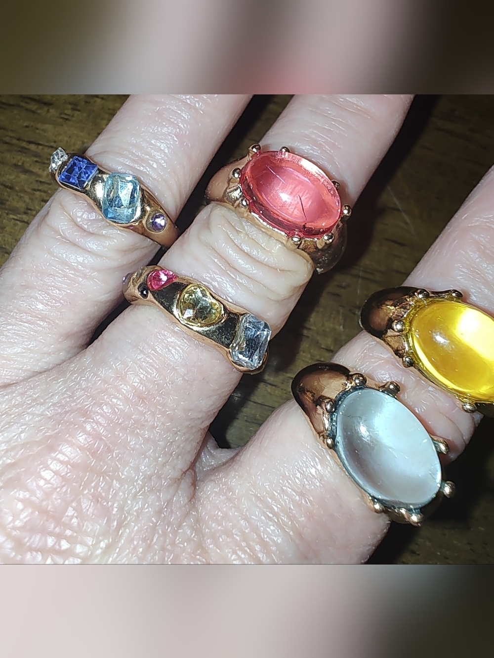5 NWOT Mystery Metal Costume Bling Rings - Picture 7 of 17